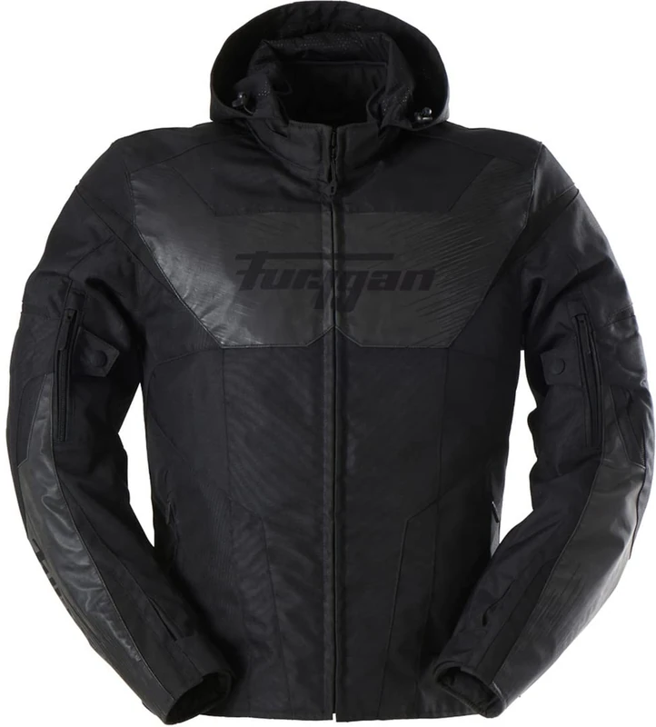 Furygan Men's SHARD motorcycle jacket - Advanced shoulder and elbow protection - Removable hood or attached back - Removable thermal lining - Adjustable sleeve - Different sizes