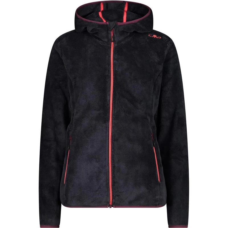 CMP - Woman Jacket Fix Hood, Anthracite-Burgundy, M