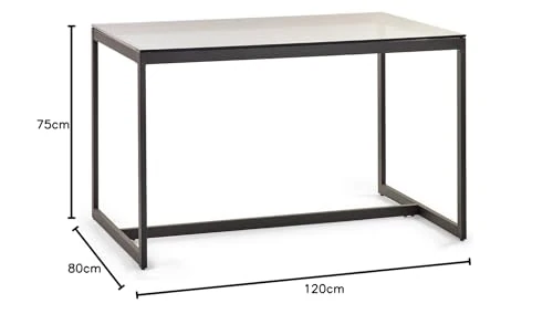 Julian Bowen Chicago Dining Table, Smoked Glass/Black, One Size
