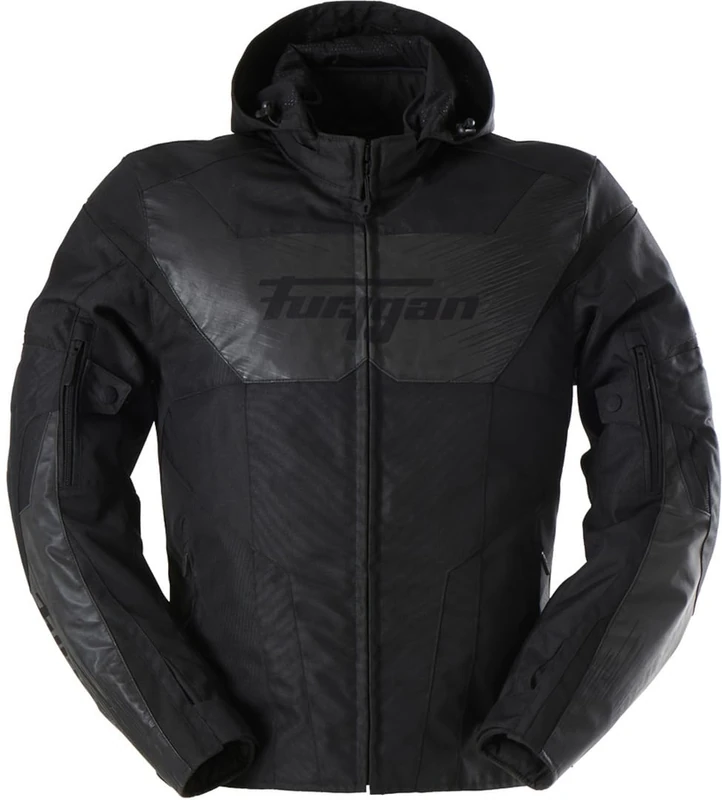 Furygan Men's SHARD motorcycle jacket - Advanced shoulder and elbow protection - Removable hood or attached back - Removable thermal lining - Adjustable sleeve - Different sizes