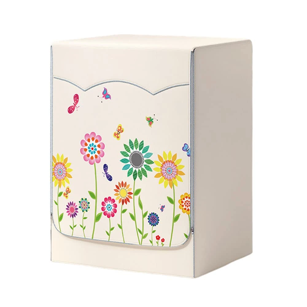 Odot Washer Dustproof Cover Front Load, Washing Machine Dryer Protector Waterproof Sunscreen Tumble Dryer Case Protective Cover for Most Front Loadi (XL,colorful sunflower)