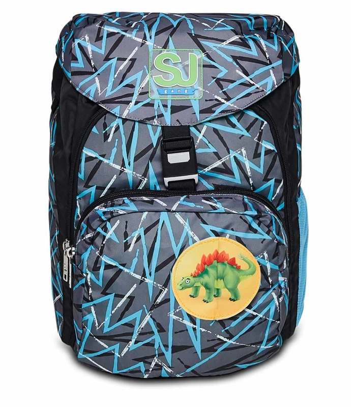 SJ GANG Backpack, MICROLIGHT- THUNDERCHECK Eco-friendly flexible Knapsack, for 1st Grade Kids - Girls&Boys, For School, Sport, Free Time, with Side Pockets, many Compartments, Hip-Belt