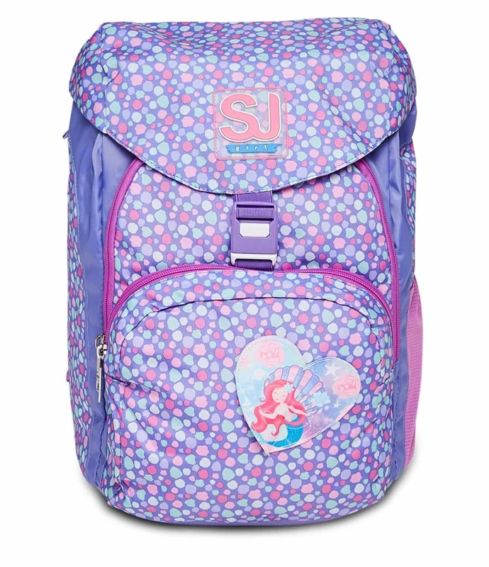 SJ GANG Backpack, MICROLIGHT- LOVELY DOTS Eco-friendly Ergonomic Knapsack, for 1st Grade Kids - For School, Sport, Free Time, with Side Pockets, many Compartments, Shoulder Straps Adjustment System