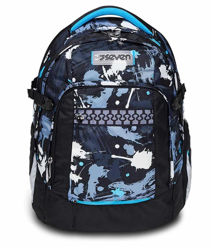 Seven Backpack, UPDOWN TWICE HUE STAINS Eco-friendly Ergonomic Knapsack, for Teen Girls& Boys - For School, Sport, Free Time, with Side Pockets, many Compartments, Shoulder Straps Adjustment System