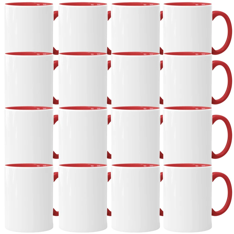 Acen Merchandise Sublimation Mugs Without Print AAA Grade | Individually or in a Set | Photo Mug for Sublimation Printing | Empty Cups for Heat Press Thermal Sublimation (Pack of 36, Red)
