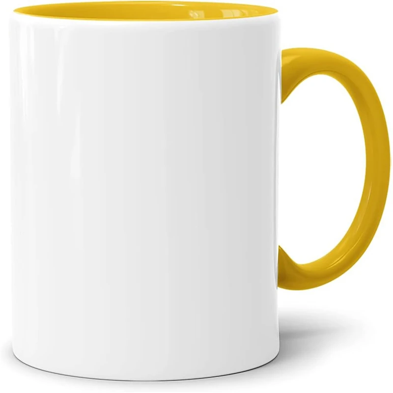 Acen Merchandise Sublimation Mugs Without Print AAA Grade | Individually or in a Set | Photo Mug for Sublimation Printing | Empty Cups for Heat Press Thermal Sublimation (12 Pieces, Yellow)