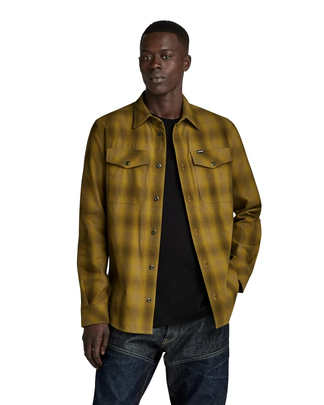 G-Star Men's Marine Slim Shirt, Multicolour (tobacco vanderbilt check D20165-D412-G094), S