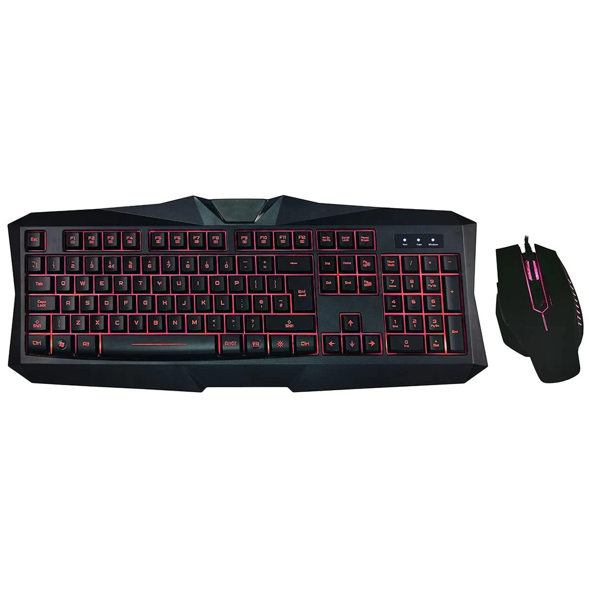 CiT Gaming Keyboard and Mouse, 105 USB Keyboard (7 Colour RGB Backlight) and 1600DPI USB 6 Buttons Mouse (3 Colour RGB Backlight) Combo Kit For Gaming or Working | Black - UK Layout