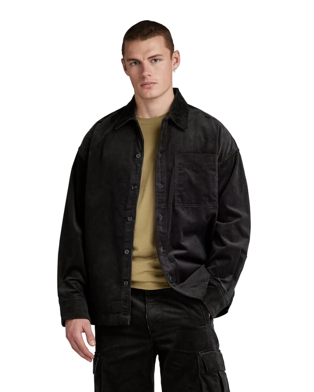 G-Star Men's Boxy Fit Shirt , Black (dk black D23007-D405-6484), XL