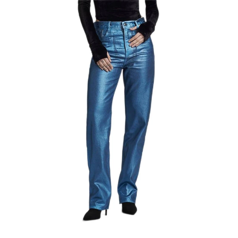 G-Star Women's Viktoria High Straight Jeans, Blue (luna blue metal coating D23959-D436-G264), 28W / 34L