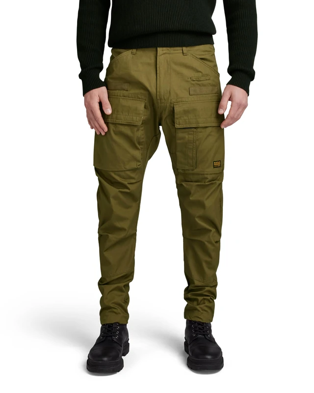 G-Star Men's 3D Regular Tapered Cargo Pants, Green (dark olive D23636-D384-C744), 32W / 32L