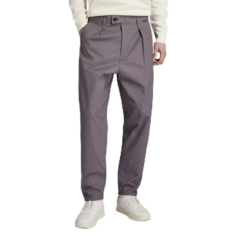 G-STAR Men's Unisex Pleated Chino Relaxed Pants, Grey (rabbit D20147-D387-G077), 33W / 34L
