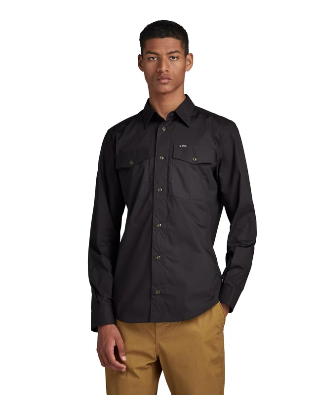 G-Star Men's Marine Slim Shirt, Black (dk black D20165-4481-6484), S