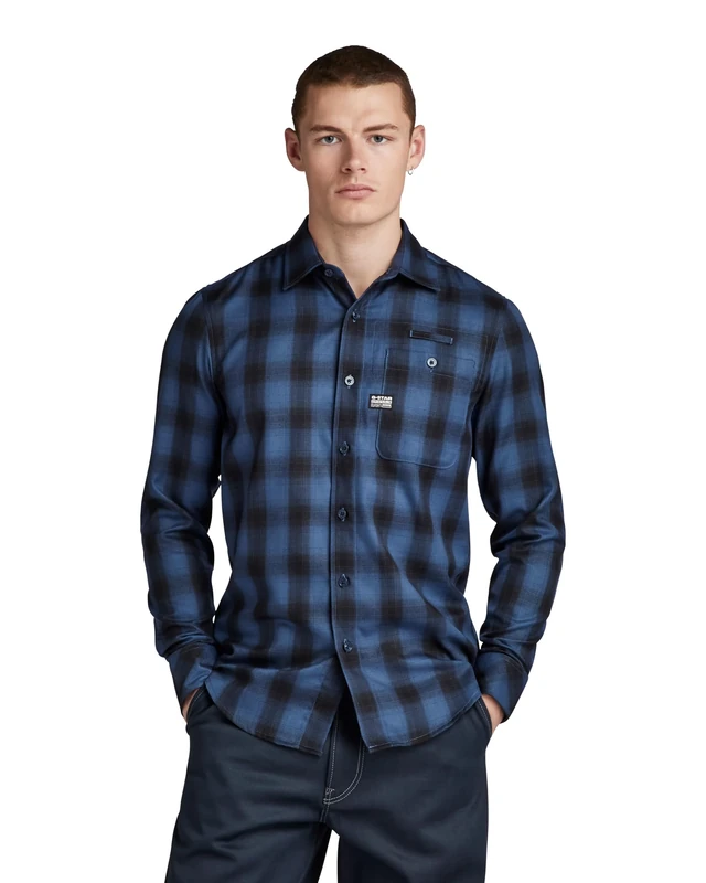 G-Star Men's Bristum 2.0 Slim Shirt , Multicolour (rank blue big shadow check D23553-D421-G127), M