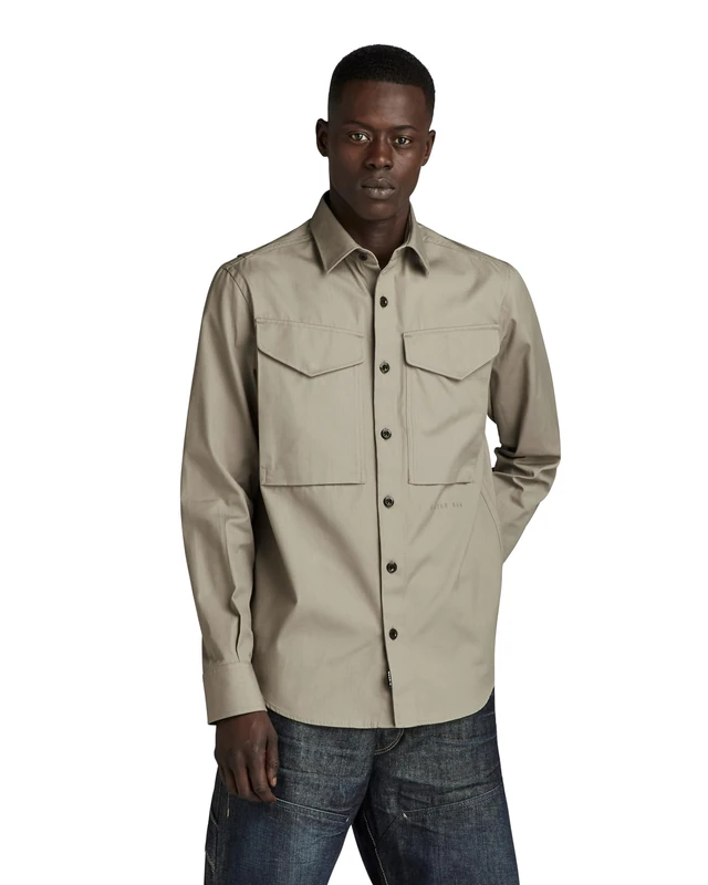 G-Star Men's Cargo Regular Shirt, Grey (elephant skin D22971-D384-G106), S