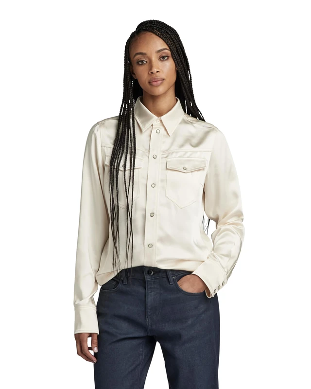 G-Star Women's Slim Shirt , Beige (eggnog D24229-D414-G076), XL