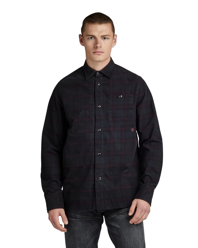 G-Star Men's Utility Panel Regular Shirt , Multicolour (dk black kai check D23560-D413-G097), M