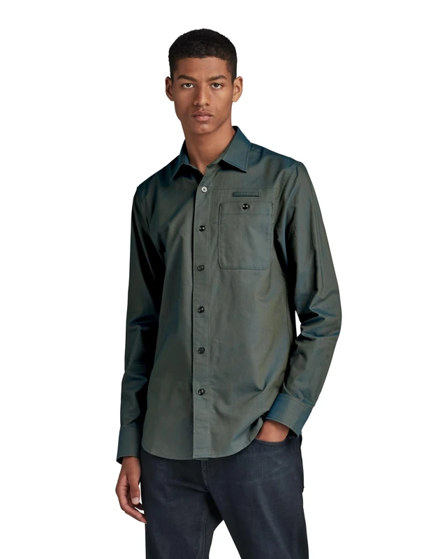 G-Star Men's Bristum 2.0 Slim Shirt , Multicolour (galaxy fisher/tobacco oxford D23553-C895-G099), S - Image 1