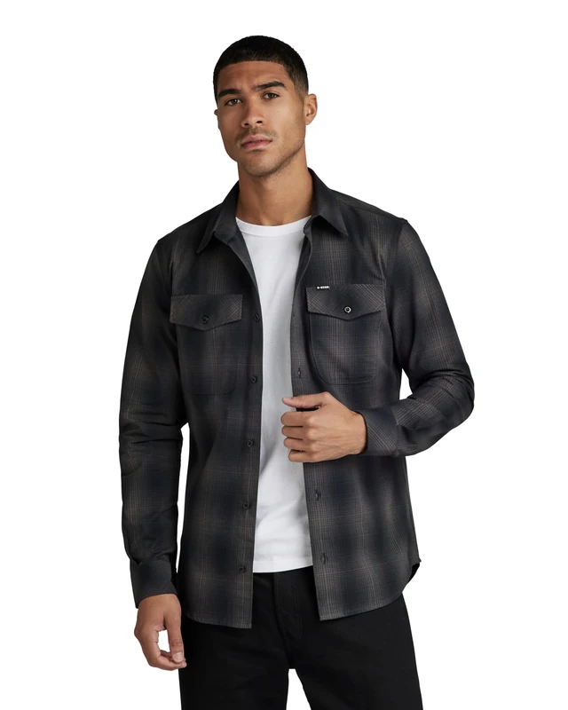 G-Star Men's Marine Slim Shirt, Multicolour (dk black vanderbilt check D20165-D412-G095), XS