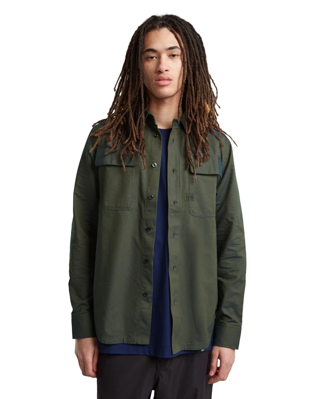 G-Star Men's CPO Regular Shirt , Multicolour (galaxy fisher/tobacco oxford D23583-C895-G099), M