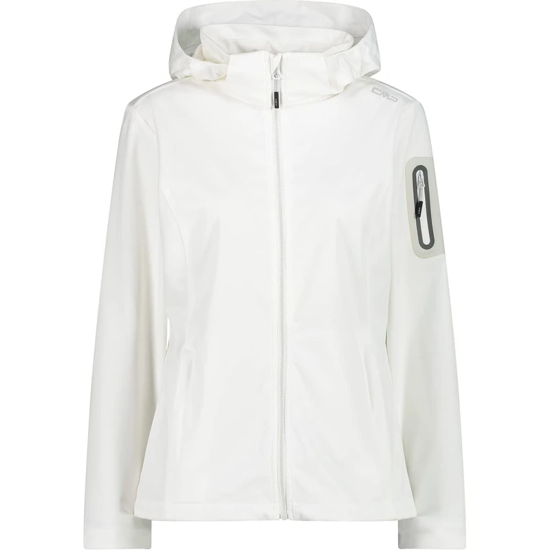 CMP WOMENS JACKET ZIP HOOD, BIANCO-STONE, XS