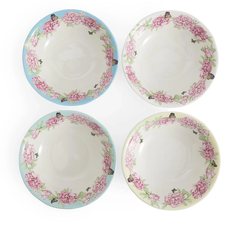 Royal Albert Pasta Bowl, Porcelain, Miranda Kerr Everyday Friendship, Mixed Colours, 4pcs, Pink