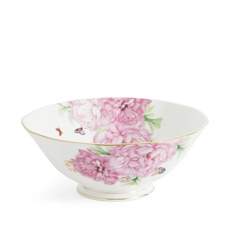 Royal Albert Large Salad Bowl, Fine Bone China, Miranda Kerr Friendship, 26cm (10.2in), White/Floral Pattern