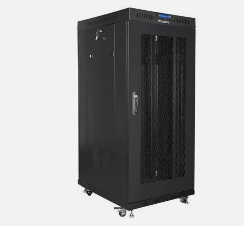 LANBERG Free Standing Rack 19 Inch Cabinet 27U 600 x 800 Mesh Door LCD Flat Pack Juodas