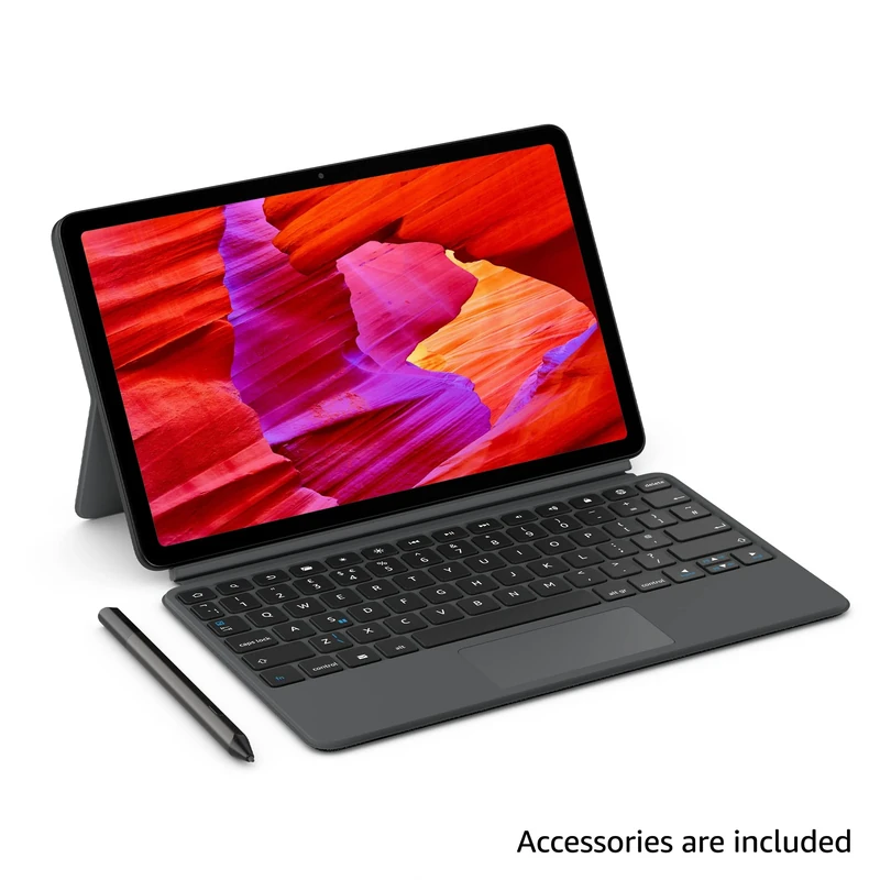 Amazon Fire Max 11 tablet (newest gen), productivity bundle with Keyboard Case, Stylus Pen, octa-core processor, 4 GB RAM to do more throughout your day, 64 GB, Grey, without Ads
