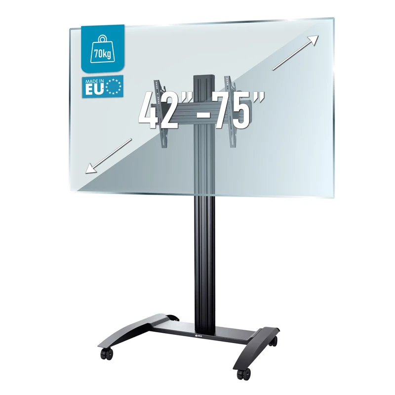 EDBAK Flat Panel Trolley for Screen TRV100. 42-75 inches. Maximum Weight (Capacity) 70 kg. Black