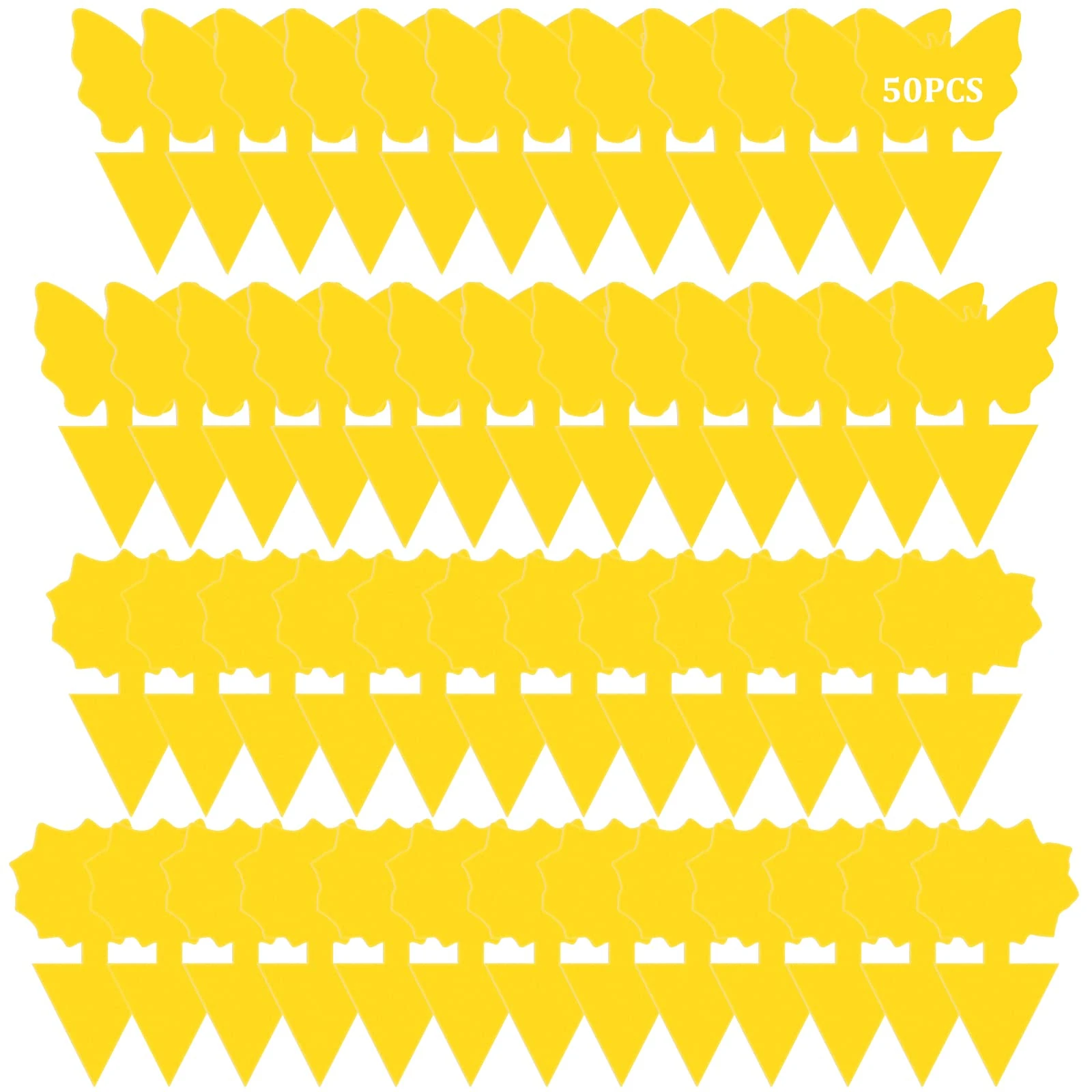 50 Pack Sticky Traps Fruit Fly Fungus Gnat Trap Killer, Joogee yellow Dual Sided Gnat Trap, Disposable Insect Catcher Sticky Board,Non-Toxic and Odorless,for Mosquitoes, Houseplant, Garden