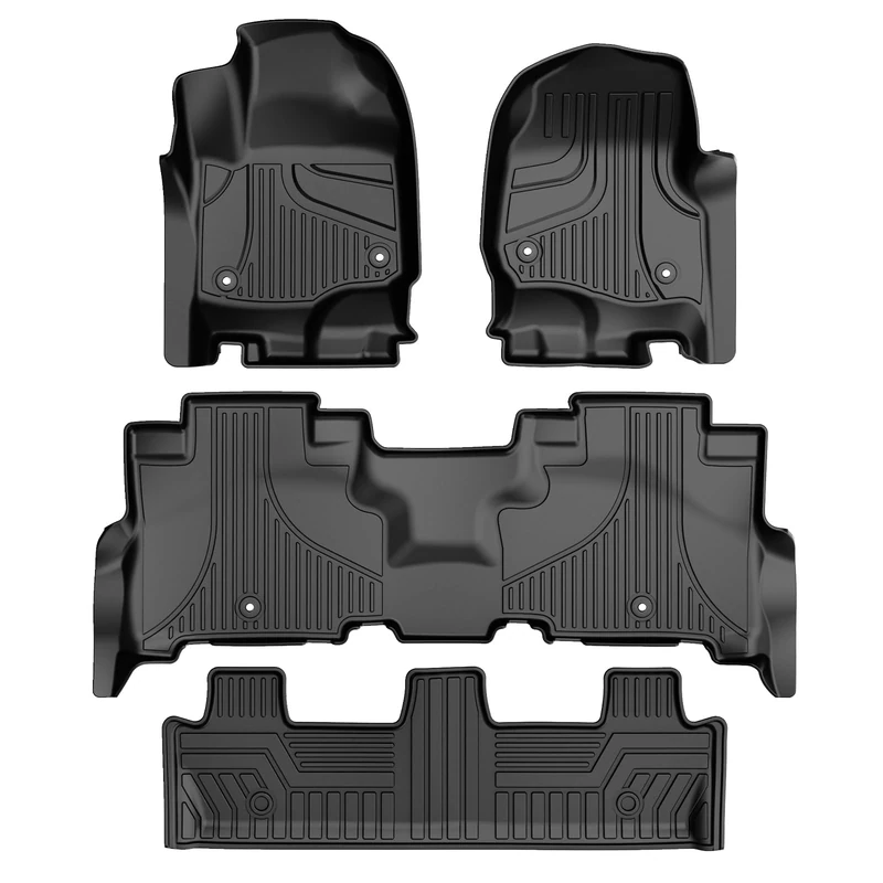 TTX LIGHTING Car Floor Mats for Ford Expedition 2018-2023 with 2nd Row Bench Seat, Including Max and L, All Weather Protection Mat Include Front and Rear Row Liner Black