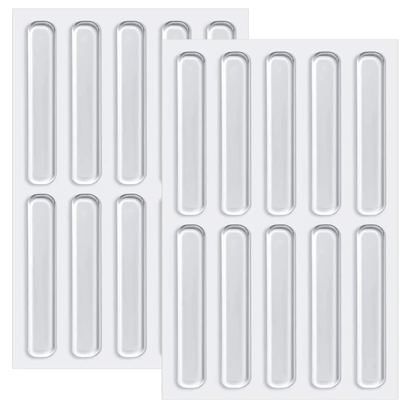 20 Pcs Furniture Bumpers, Silicone Clear Cabinet Door Bumpers Adhesive Furniture Bumper Strips 6.3cm Cabinet Bumpers Transparent Bumpers Pads for Furniture & Doors Protectors