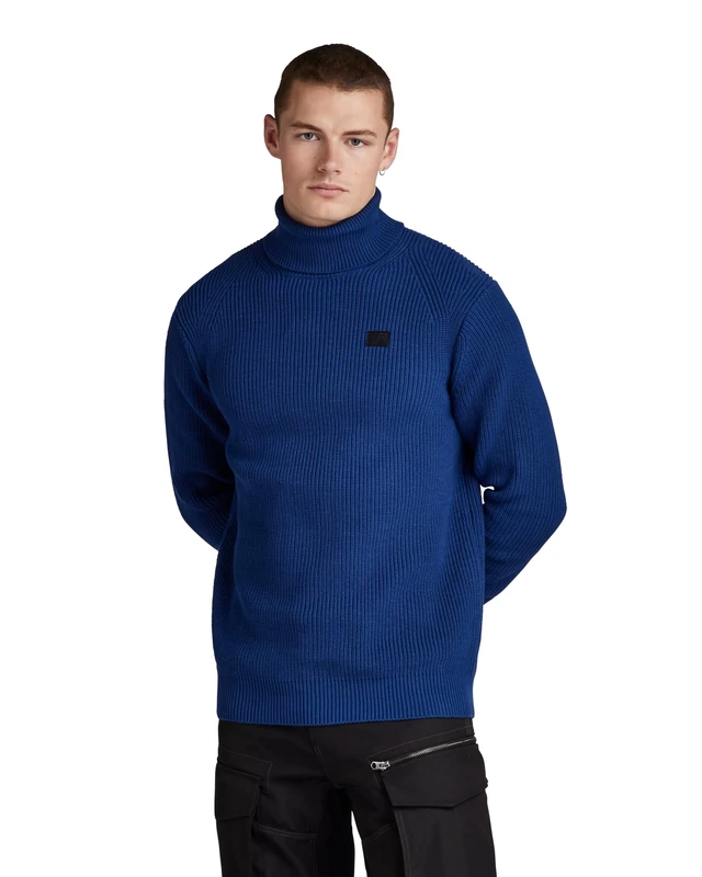 G-Star Men's Pullover Turtle Knitted, Blue (ballpen blue D24211-C868-1822), XL