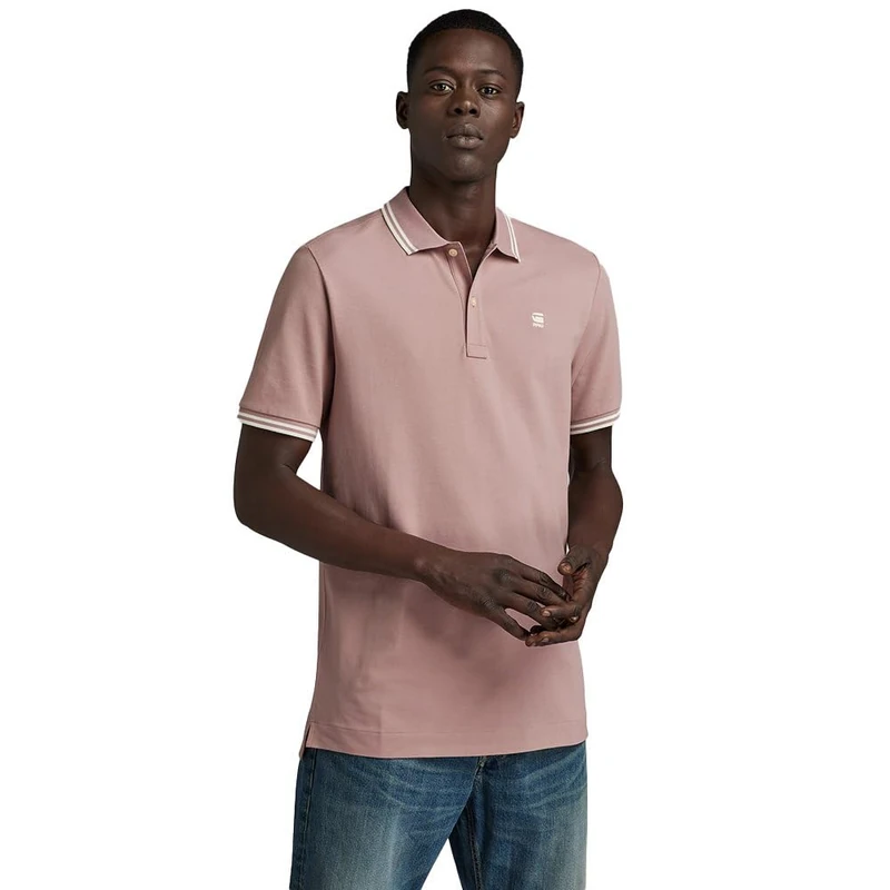 G-STAR Men's Dunda Slim Stripe Polo, Purple (lt berry mist D17127-5864-8147), XXL