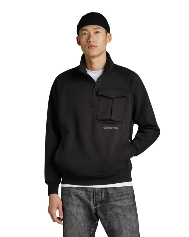 G-Star Men's Anorak Loose Sweater, Black (dk black D23893-D425-6484), XL