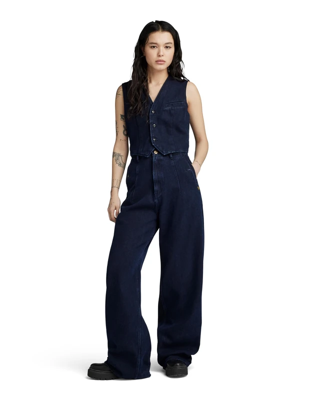 G-Star Women's Denim Waistcoat , Blue (rinsed D24207-C456-082), XS - Image 1