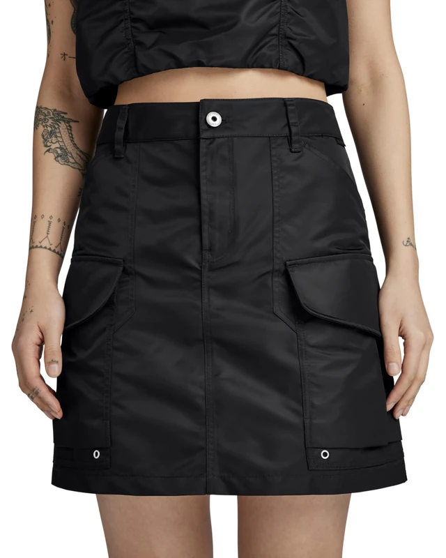 G-Star Women's Cargo Mini Skirt , Black (dk black D24230-C143-6484), 28