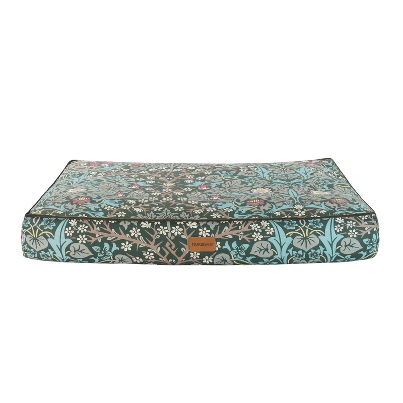 Rosewood x Morris & Co. Blackthorn Mattress for Dogs, Medium Dog Bed, Green, Thickly Padded, Non-Slip Base, Washable, Luxury William Morris Print