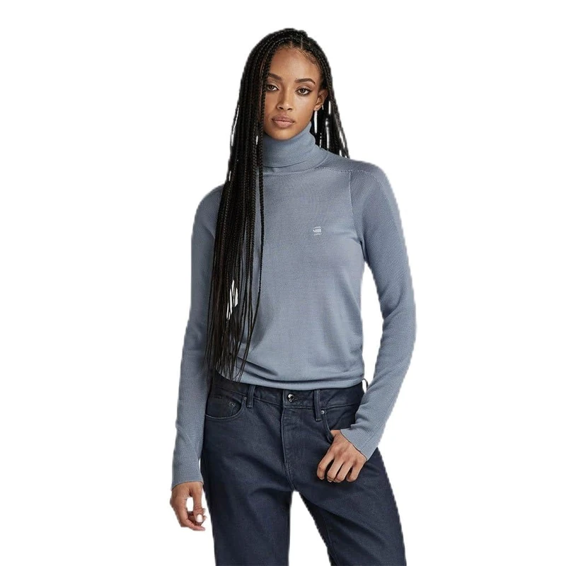 G-Star Women's Core Slim Turtle Knitted Sweater, Grey (dim grey D23678-B692-3885), XS - Image 1