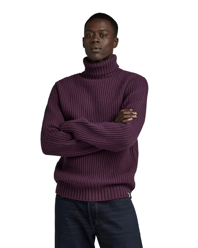 G-Star Men's Essential Turtle Knitted Sweater, Purple (lt maze D23732-D447-8880), XL
