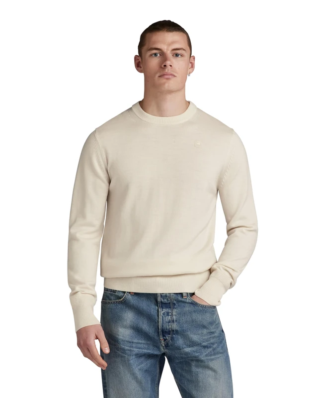 G-Star Men's Premium Core Knitted Sweater, Beige (eggnog D21931-B692-G076), XL - Image 1