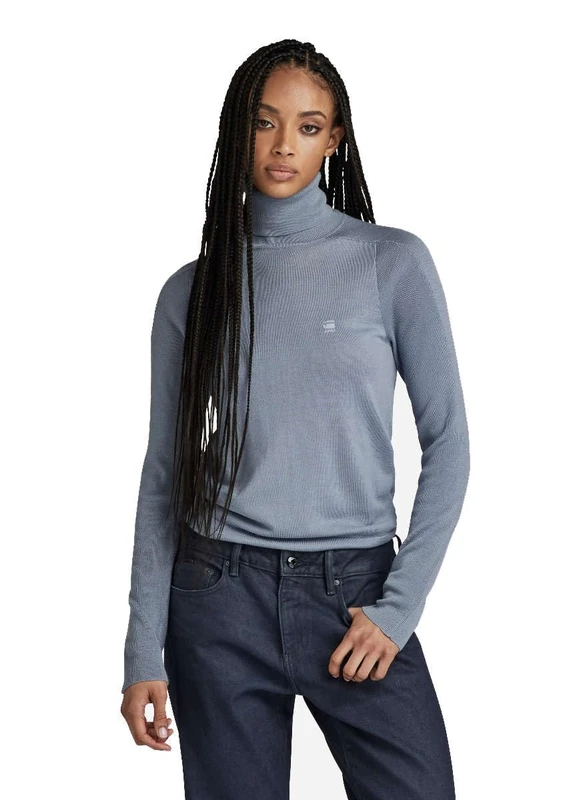 G-Star Women's Core Slim Turtle Knitted Sweater, Grey (dim grey D23678-B692-3885), S