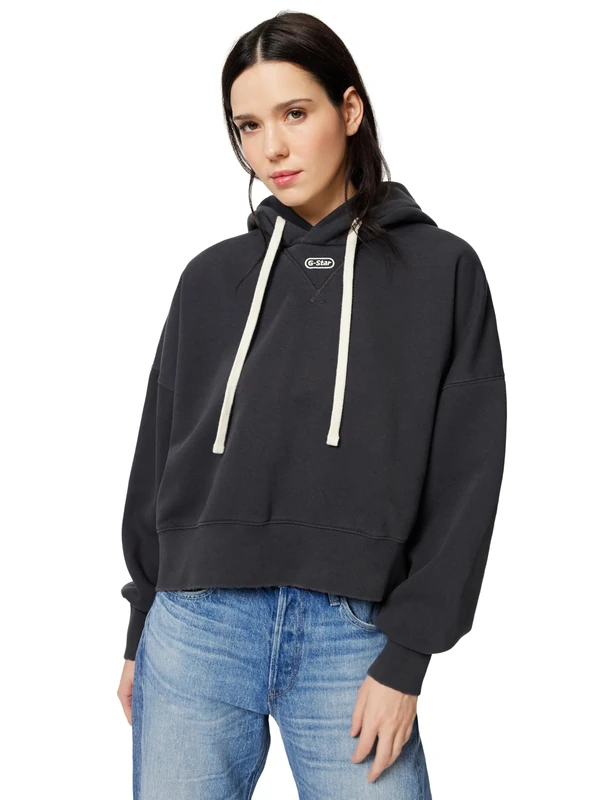 G-Star Women's Oversized Cropped Hoodie, Grey (shadow D24236-D425-992), L