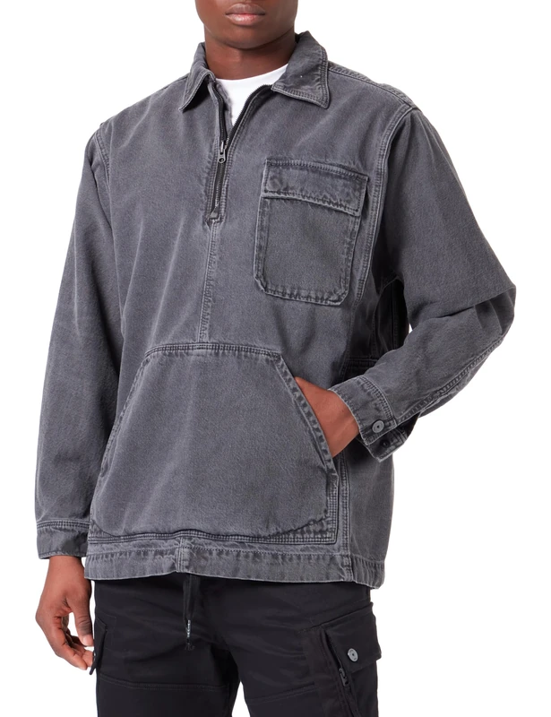 G-Star Men's Shanorak Denim Zip, Grey (faded black ink D24724-D182-D358), M - Image 1