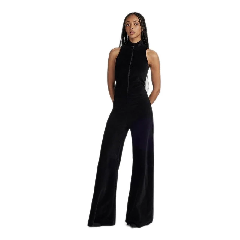 G-Star Women's Velvet Jumpsuit , Black (dk black D23519-D428-6484), XL