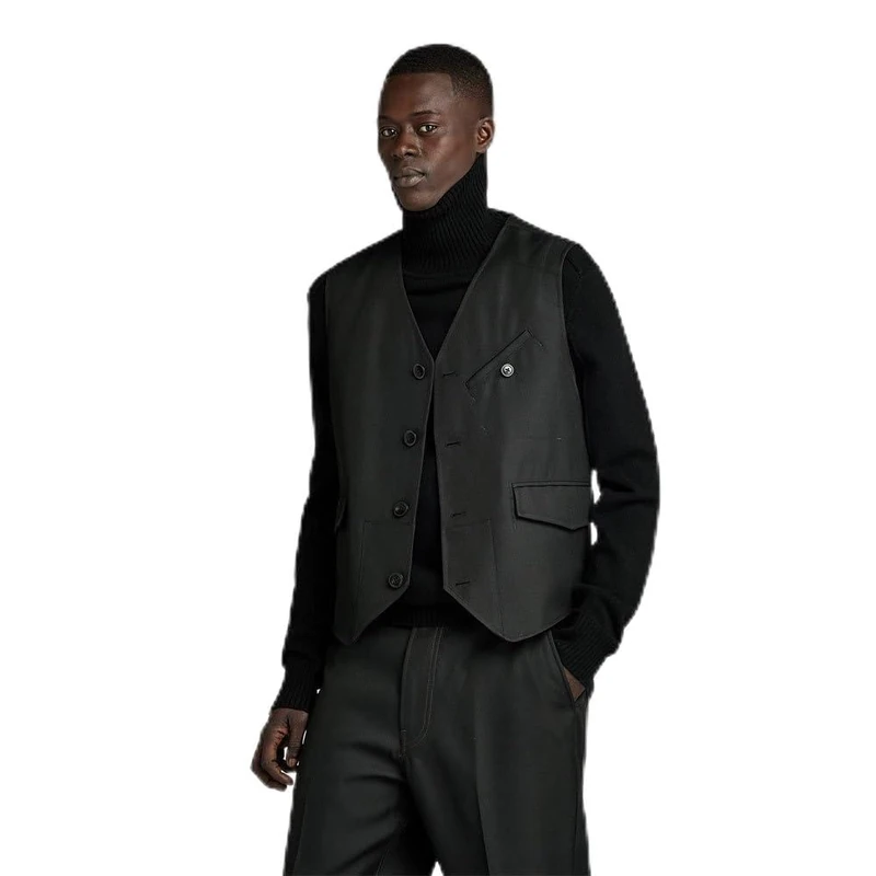 G-Star Men's Midnight Waistcoat, Black (dk black D23532-D410-6484), M