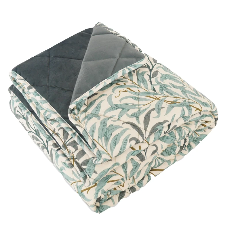Rosewood x Morris & Co. Willow Boughs Pet Blanket for Dogs and Cats, 150 x 100 cm, Ivory/Green, Dog Blanket/Throw with Soft Velvet Reverse, Easy-Care, Luxury William Morris Print