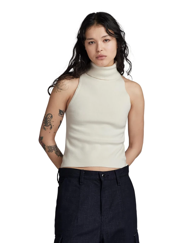 G-Star Women's NY RAW Slim Knitted Top , Beige (eggnog D24007-D487-G076), XL - Image 1