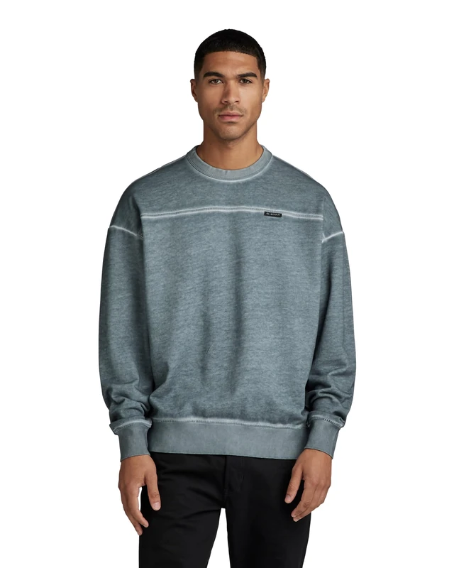 G-Star Men's Garment Dyed Loose Sweater, Grey (axis gd D23881-D249-G083), S